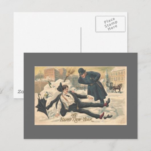  nieuwjaar feestdagenkaart (Voorkant / Achterkant)