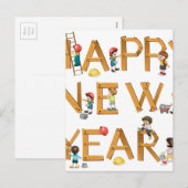 Nieuwjaar Feestdagenkaart (Voorkant / Achterkant)