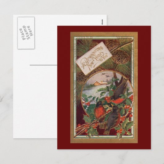 Nieuwjaar Feestdagenkaart (Voorkant / Achterkant)