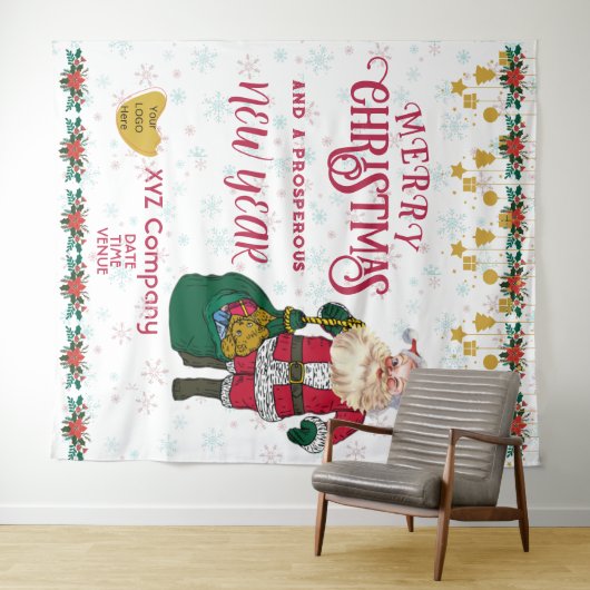 Nieuwjaar feestelijke feestelijke Logo Wandkleed (In Situ (horizontaal))