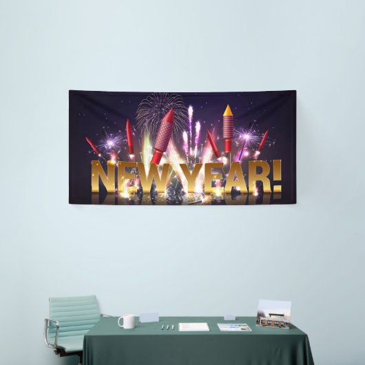 Nieuwjaar Firecrackers Spandoek (Beurs)