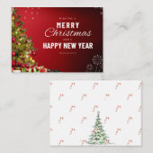 Nieuwjaar flat-card notitiekaartje (Voorkant / Achterkant)