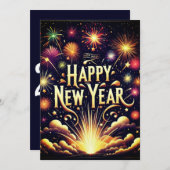 Nieuwjaar Flat Kaart (Voorkant / Achterkant)