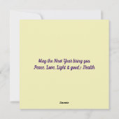 nieuwjaar Floral Inspirerend Peace Yellow Flat Feestdagenkaart (Achterkant)