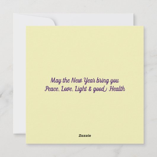 nieuwjaar Floral Inspirerend Peace Yellow Flat Feestdagenkaart (Achterkant)