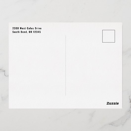 Nieuwjaar Folie Feestdagen Briefkaart (Achterkant)