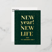 Nieuwjaar Folie Feestdagen Briefkaart (Voorkant / Achterkant)