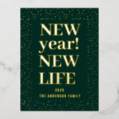 Nieuwjaar Folie Feestdagen Briefkaart (Voorkant)