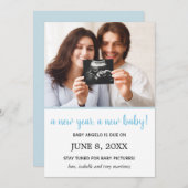 Nieuwjaar Foto Baby Boy Zwangerschap Aankondiging (Voorkant / Achterkant)