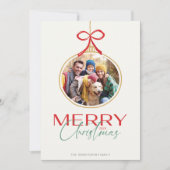 Nieuwjaar foto Ornament Feestdagenkaart (Voorkant)