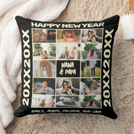 Nieuwjaar Fotocollage Grootouders Gift Kussen