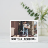 Nieuwjaar | Fotowijziging van adres Briefkaart (Staand voorkant)