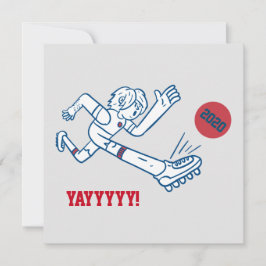 Nieuwjaar Funny Cartoon Voetbal Player 2021 Feestdagenkaart