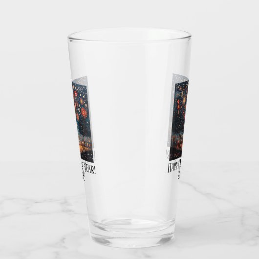 Nieuwjaar geëtst vuurwerk Ontwerp Custom Stemless Glas (Rechts)