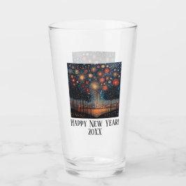 Nieuwjaar geëtst vuurwerk Ontwerp Custom Stemless Glas