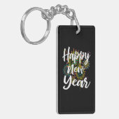 Nieuwjaar Gelukkig Nieuwjaar 2024 Vuurwerk Sleutelhanger (Voorkant Links)