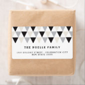 Nieuwjaar geometrische driehoeksfeestdag etiket (Insitu)