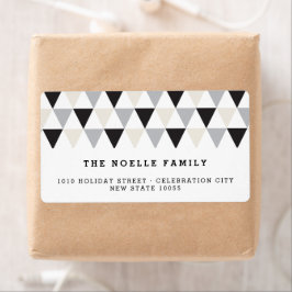 Nieuwjaar geometrische driehoeksfeestdag etiket