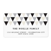 Nieuwjaar geometrische driehoeksfeestdag etiket (Voorkant)