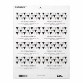 Nieuwjaar geometrische driehoeksfeestdag etiket (Full Sheet)