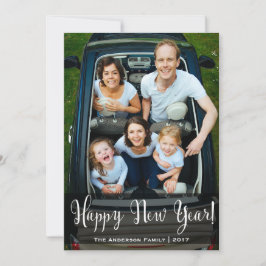 Nieuwjaar Gestreepte fotokaart Feestdagenkaart