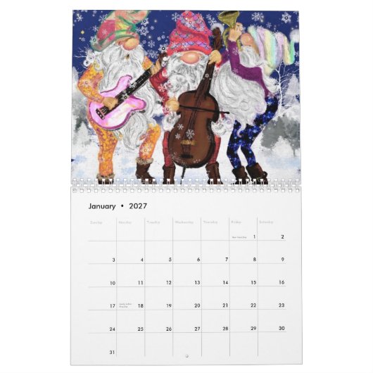 Nieuwjaar Gift Kerstmis Design Kalender (Jan 2027)