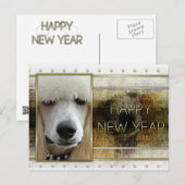 Nieuwjaar - Golden Elegance - Poedel Abrikoos Feestdagenkaart (Voorkant / Achterkant)