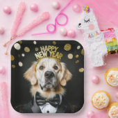 Nieuwjaar Golden Retriever in een smoking Papieren Bordje (Feest)