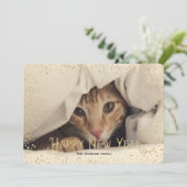 Nieuwjaar | Goud | Glitter Stippen | Foto Kaart (Staand voorkant)