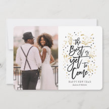 Nieuwjaar | Goud | vuurwerk en sterren | Fotokaart