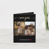 Nieuwjaar | Goud zwart| 2 Fotokaart Feestdagen Kaart (Voorkant)