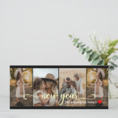 Nieuwjaar | Goud zwart | 4 Fotokaart (Staand voorkant)