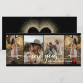 Nieuwjaar | Goud zwart | 4 Fotokaart (Voorkant / Achterkant)
