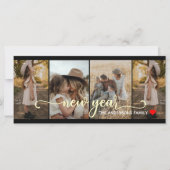Nieuwjaar | Goud zwart | 4 Fotokaart (Voorkant)