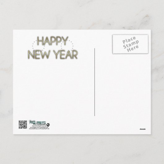 Nieuwjaar - Gouden Elegantie - Airedale Feestdagenkaart (Achterkant)