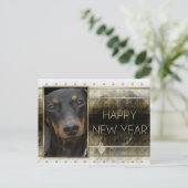 Nieuwjaar - Gouden Elegantie - Tekkel Winston Feestdagenkaart (Staand voorkant)