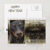 Nieuwjaar - Gouden Elegantie - Tekkel Winston Feestdagenkaart (Voorkant / Achterkant)