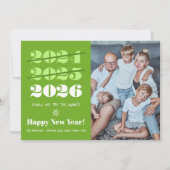 Nieuwjaar Grappig 3e Keer een Kans Moderne Groene  Feestdagenkaart (Voorkant)