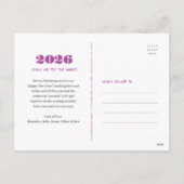 Nieuwjaar grappige 3de-tijd charm Modern Paarse fo Feestdagenkaart (Achterkant)