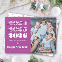 Nieuwjaar grappige 3de-tijd charm Modern Paarse fo