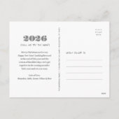 Nieuwjaar grappige 3e keer een Charm Black White f Feestdagenkaart (Achterkant)