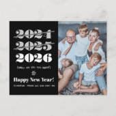 Nieuwjaar grappige 3e keer een Charm Black White f Feestdagenkaart (Voorkant)