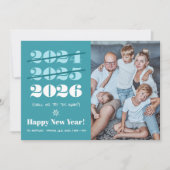 Nieuwjaar grappige 3e keer een charm Modern Blauwg Feestdagenkaart (Voorkant)