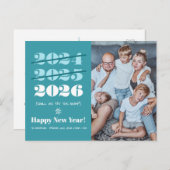 Nieuwjaar grappige 3e keer een charm Modern Blauwg Feestdagenkaart (Voorkant / Achterkant)