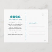 Nieuwjaar grappige 3e keer een charm Modern Blauwg Feestdagenkaart (Achterkant)