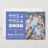 Nieuwjaar grappige 3e keer een charm Modern Blue f Feestdagenkaart (Voorkant)