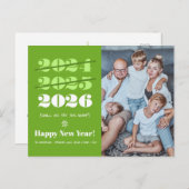 Nieuwjaar grappige 3e keer een charm Modern Green  Feestdagenkaart (Voorkant / Achterkant)