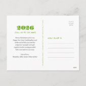 Nieuwjaar grappige 3e keer een charm Modern Green  Feestdagenkaart (Achterkant)