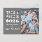 Nieuwjaar grappige 3e keer een charm Modern Grey F Feestdagenkaart (Voorkant)