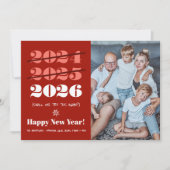 Nieuwjaar grappige 3e keer een Charm Modern Red Fo Feestdagenkaart (Voorkant)